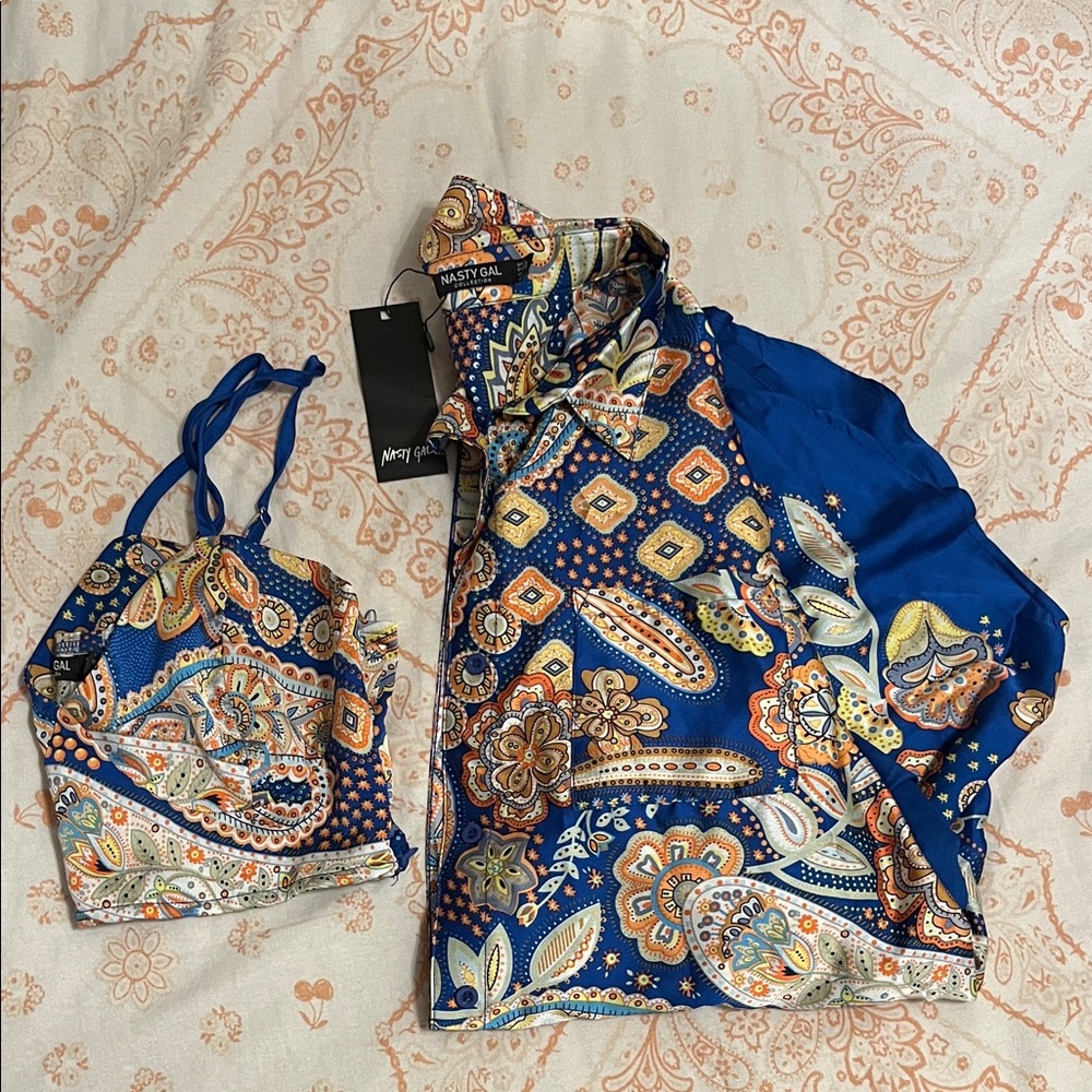 Nasty Gal Vibrant Paisley Set